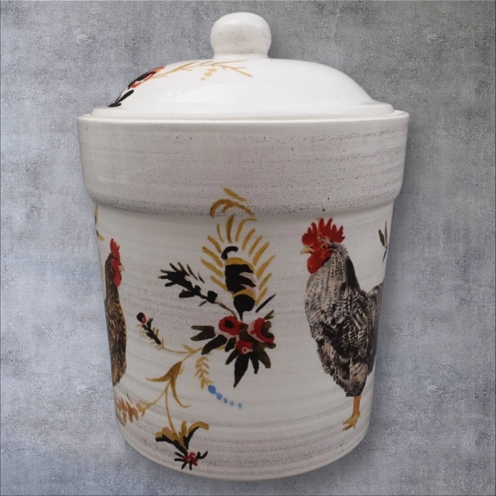 Williams Sonoma Italy Rooster Francais 2008 By Marc Lacaze Small Canister 7 3/4" - Picture 2 of 13